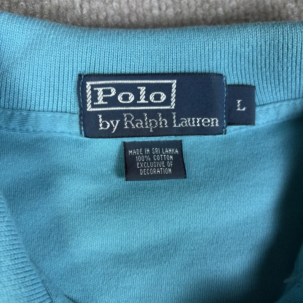 Polo Ralph Lauren Polo Shirt Mens Large Blue 100% Cotton Short Sleeve Pony